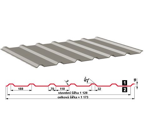 Trapézový plech SAT18 N Aluzinek